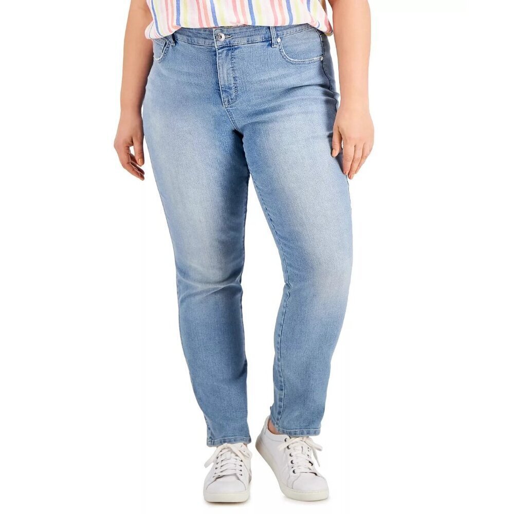 Style & Co Womens Plus Size 24W High-Rise Straight Leg Jeans in Wild Heart $59